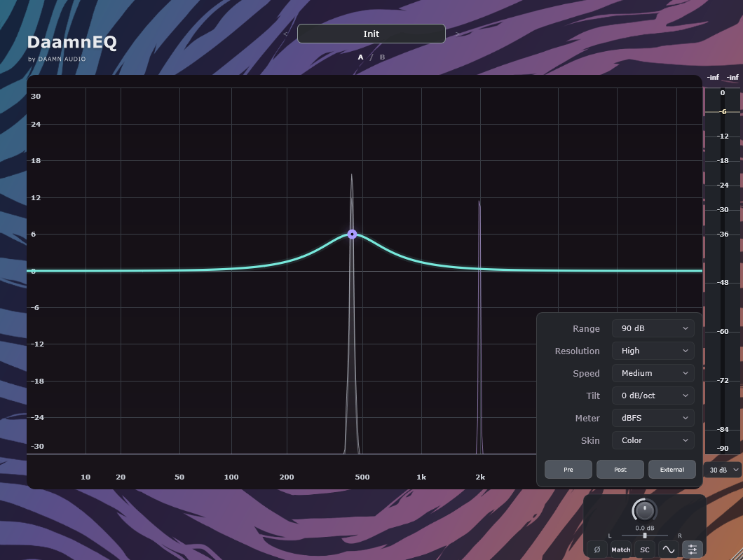 DaamnEQ equalizer interface with Color skin